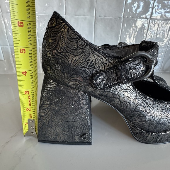 Circus NY Sam Edelman Kay Mary Jane Platform Shoes Womens 8.5 Black Pewter - Picture 7 of 10